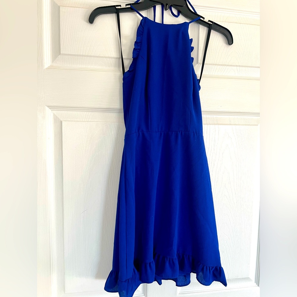 Gorgeous flirty short bright blue dress!